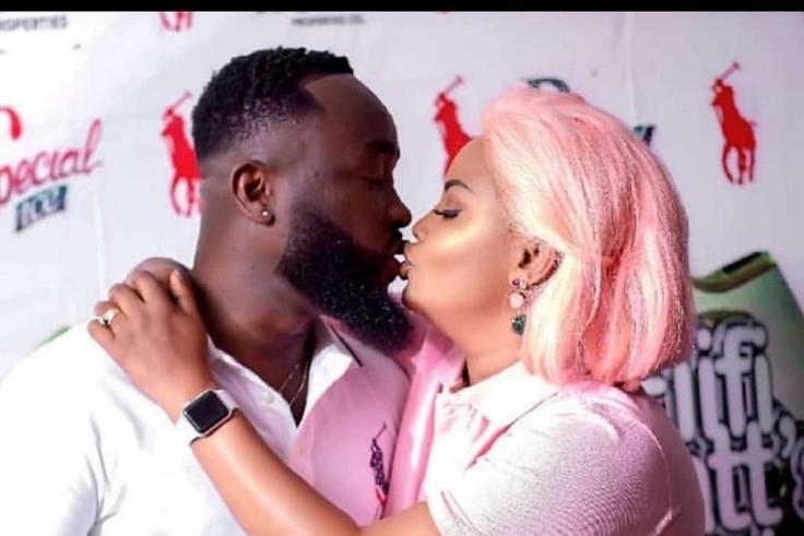 Nana Ama Mcbrown passionately kisses her husband