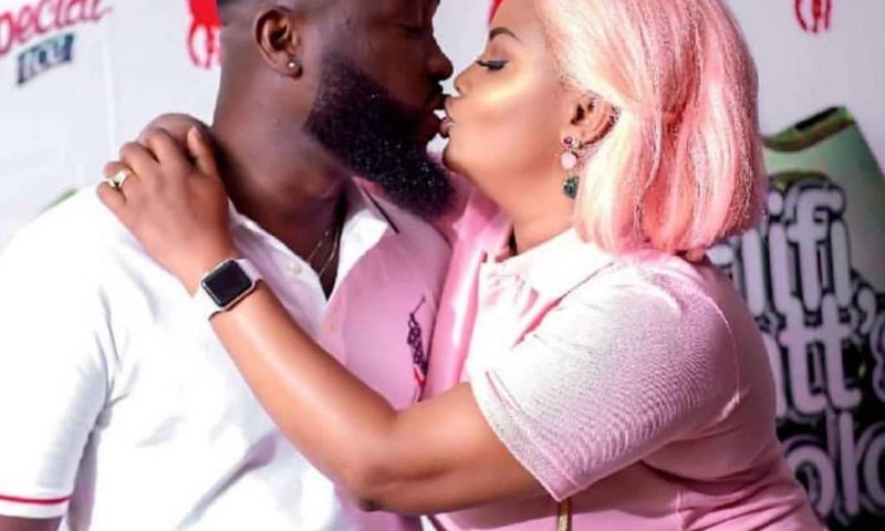 Nana Ama Mcbrown passionately kisses her husband