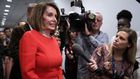 House Minority Leader Nancy Pelosi talks to reporters before heading into a Democratic caucus meeting in the Capitol on Nov. 14.