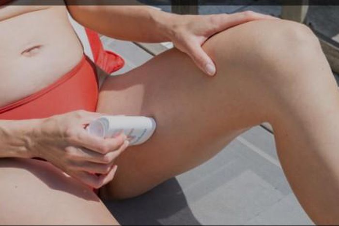 Deodorant on thigh