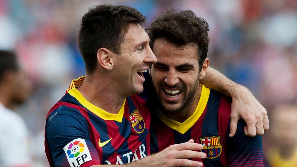 Fabregas and Messi played together at Barcelona