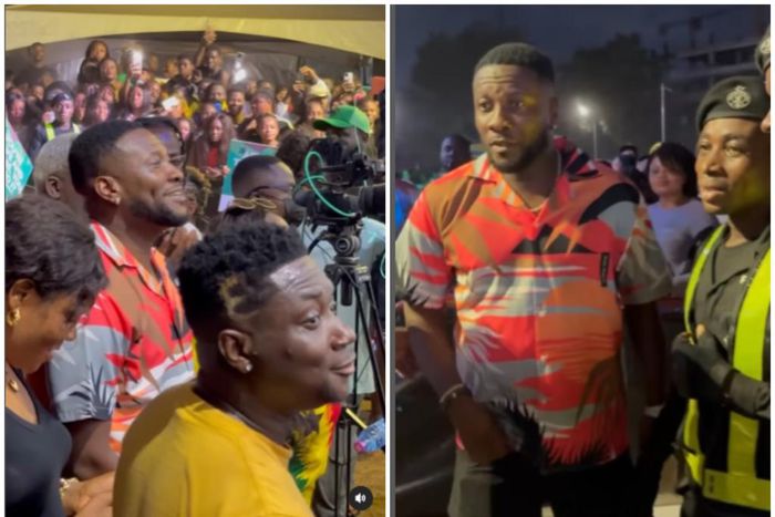 Asamoah Gyan shows up to support Afua Asantewaa’s Sing-a-thon attempt (Video)