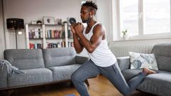 A man working out from his house