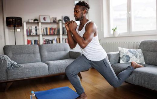A man working out from his house