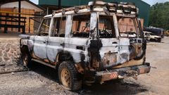 Golden Star Wassa Mine car burnt