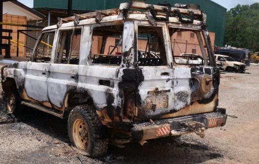 Golden Star Wassa Mine car burnt