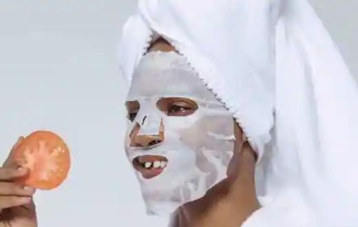 Lady treating her skin from acne