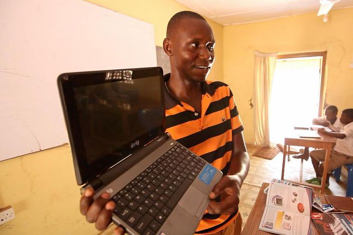 Teacher with a laptop