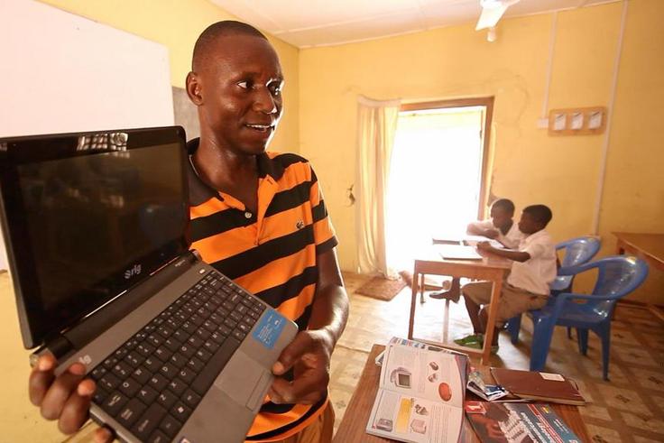 Teacher with a laptop