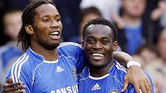 Michael Essien and Didier Drogba at Chelsea