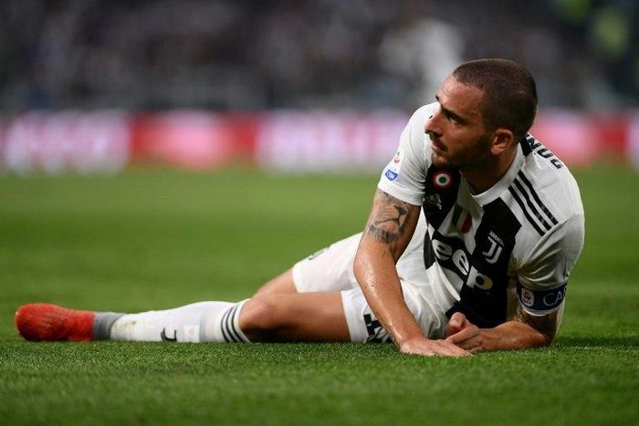 Juventus seemed on course for the last 16 minutes, but then Manchester United's Juan Mata equalised with a free-kick before Juve's Italian defender Leonardo Bonucci (pictured October 2018) turned into his own net