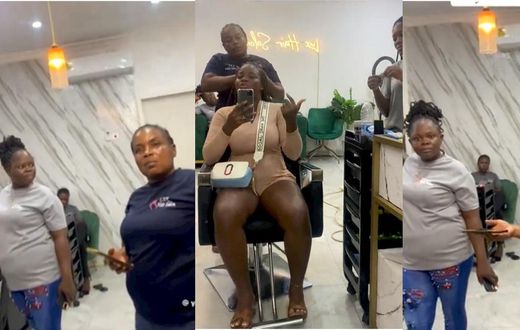 Lady exposes hairdressers insulting her in Ewe, salon owner finally responds