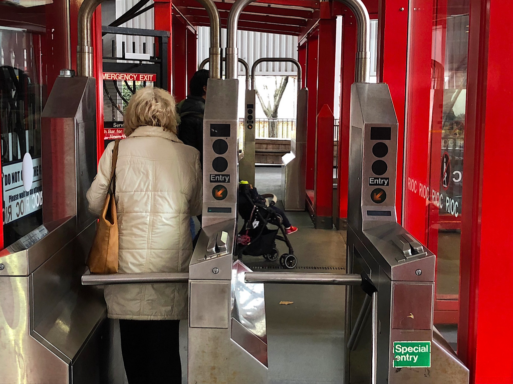 One of New York City's most affordable tourist experiences is a tram that takes you 250 feet above the city for the price of a subway fare
