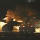 Plane catches fire