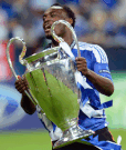 Michael Essien with UEFA Champions League