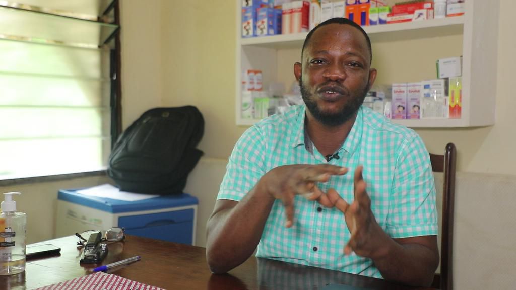 Emmanuel Egu, the physician assistant in charge of the Mafi Dove Health centre