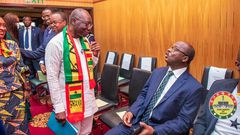 Ken Ofori-Atta with BoG boss Ernest Addison