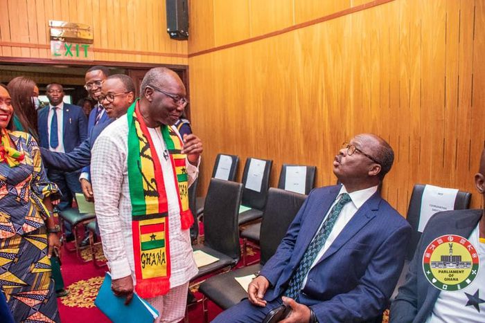 Ken Ofori-Atta with BoG boss Ernest Addison