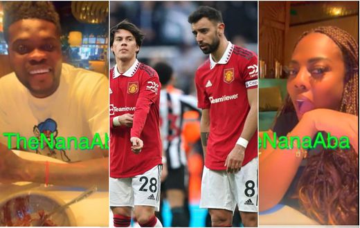Video: Thomas Partey trolls Man United while having lunch with Nana Aba