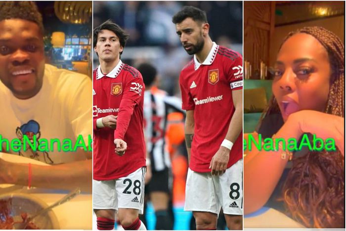 Video: Thomas Partey trolls Man United while having lunch with Nana Aba
