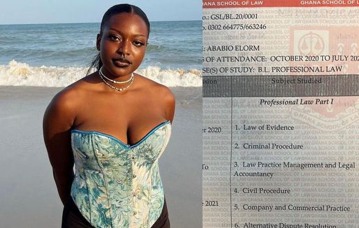 Ama Governor posts her Ghana Law School results online as she marks her birthday