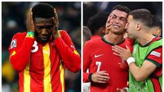 Asamoah Gyan reacts to Ronaldo shedding tears after penalty miss against Slovenia