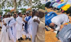 Heartwarming photos emerge as Catholic priest joins Muslims in Eid-Fitr prayers