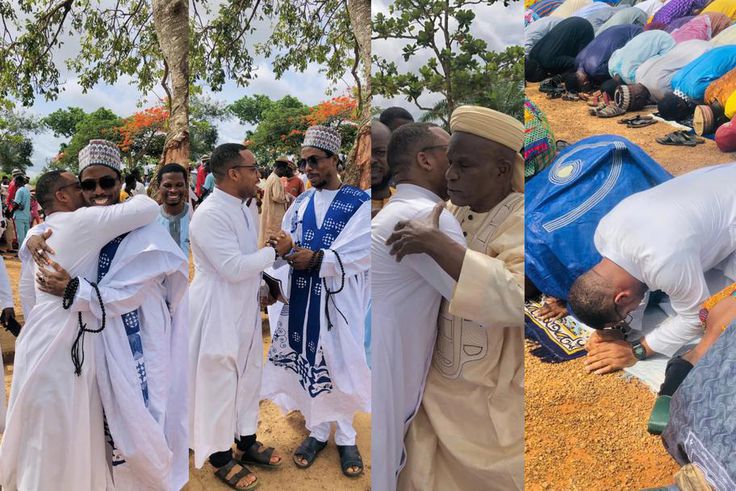 Heartwarming photos emerge as Catholic priest joins Muslims in Eid-Fitr prayers