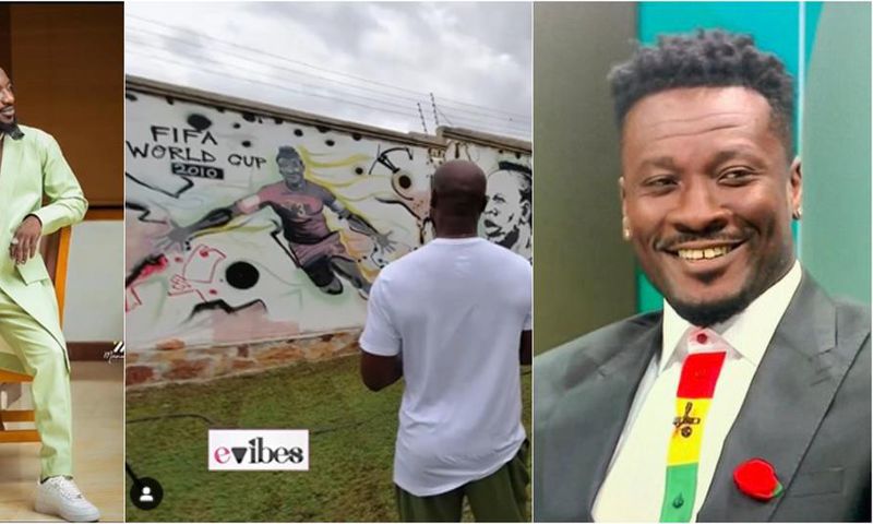 ‘He’s my GOAT’ – Kwabena Kwabena puts up mural of Asamoah Gyan in his house