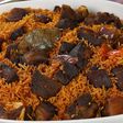 Goat meat jollof rice