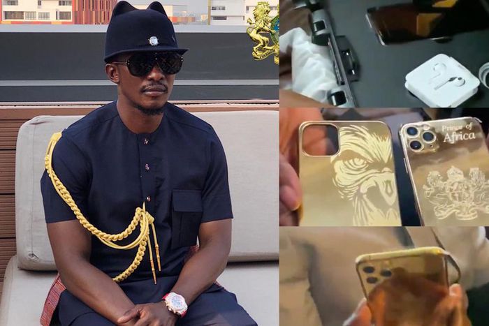 Cheddar shows off gold plated iPhone