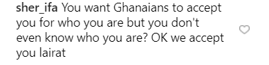 Instagram comment