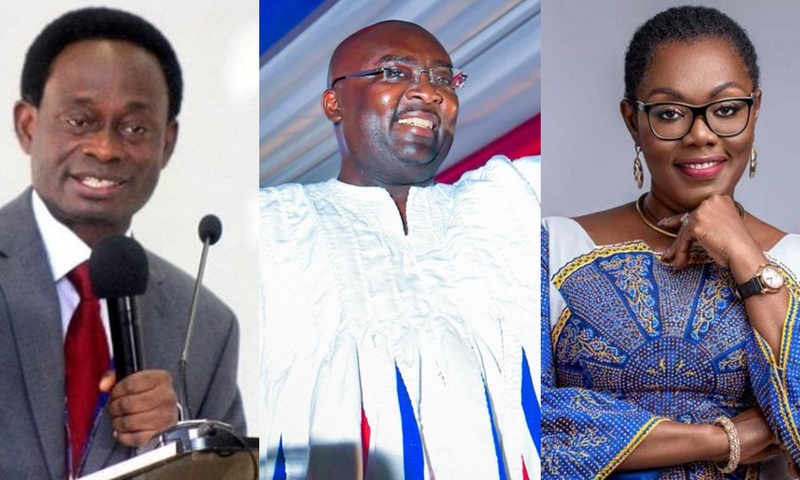 Apostle Professor Kwadwo Nimfour Opoku Onyinah, Dr Mahamudu Bawumia and Ursula Owusu