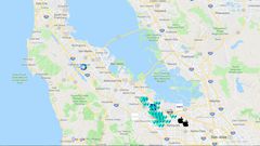 As Fogden says, most of the crashes have occurred in Silicon Valley and San Francisco. You can see the clusters below. Keep scrolling to see how the competitors rank in terms of crash percentages.