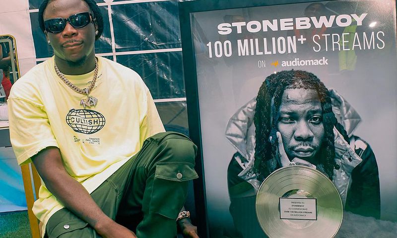 Stonebwoy receives plaque from Audiomack after history-making 100 million streams