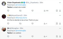 Reactions from users on X