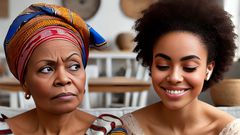 An AI-generated image of a mum jealous of her daughter