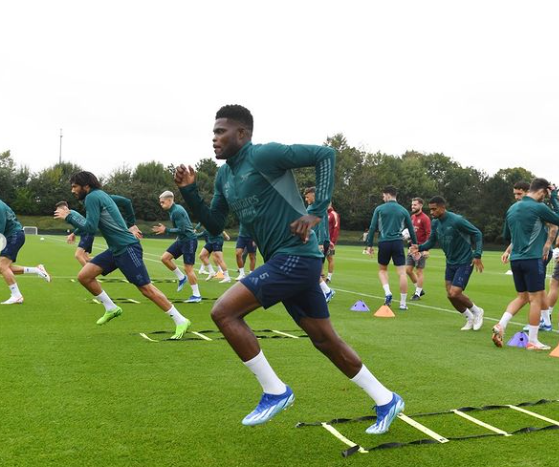 Thomas Partey feels great to return to Arsenal training after injury layoff