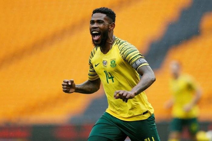 Captain Thulani Hlatswayo hit the second goal as South Africa recorded their biggest ever win before a tiny crowd against the Seychelles