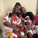 Funny Face and baby mama with their three children
