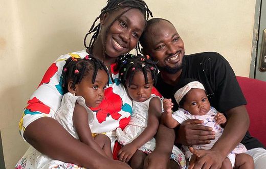Funny Face and baby mama with their three children