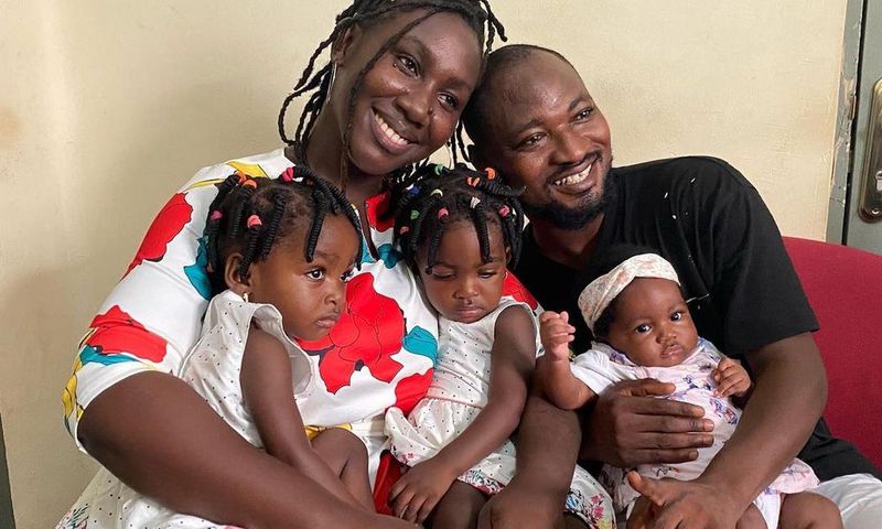 Funny Face and baby mama with their three children