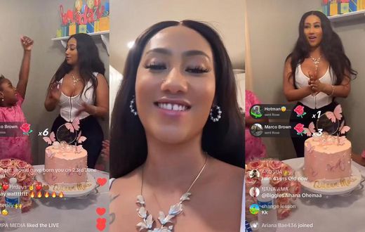 Hajia 4 Reall goes on TikTok live to mark her birthday with her daughter (WATCH)