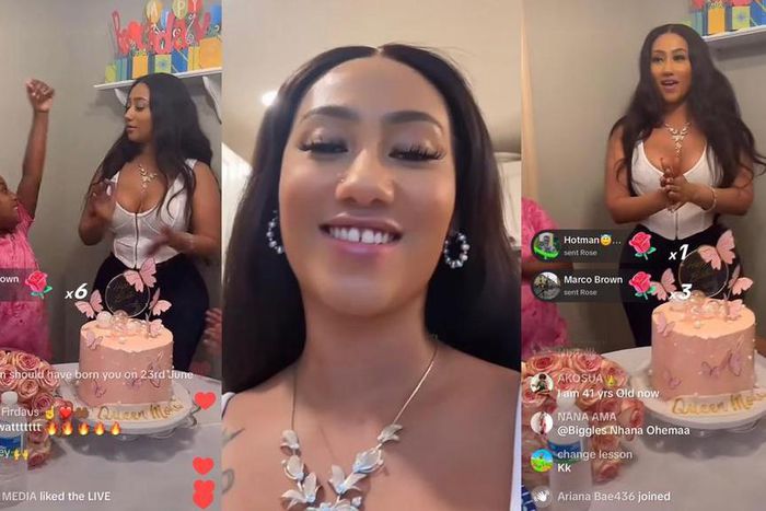 Hajia 4 Reall goes on TikTok live to mark her birthday with her daughter (WATCH)