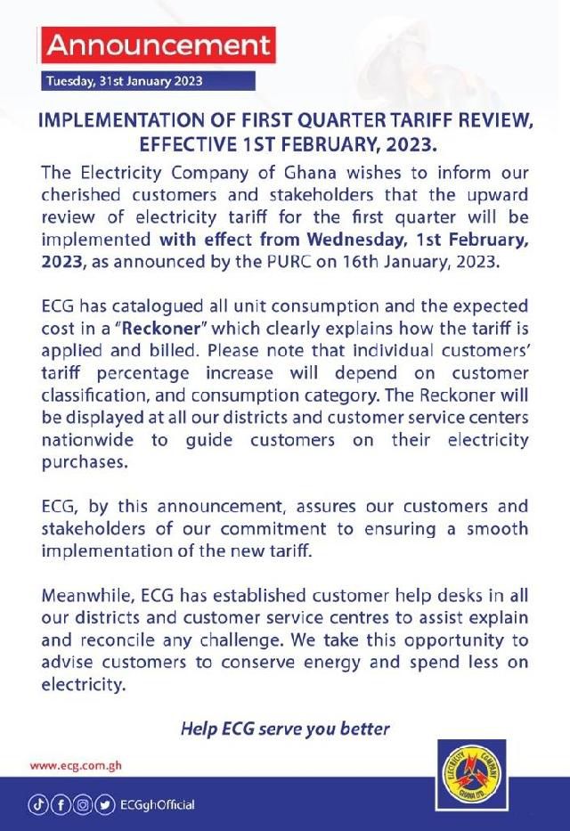 ECG announcement