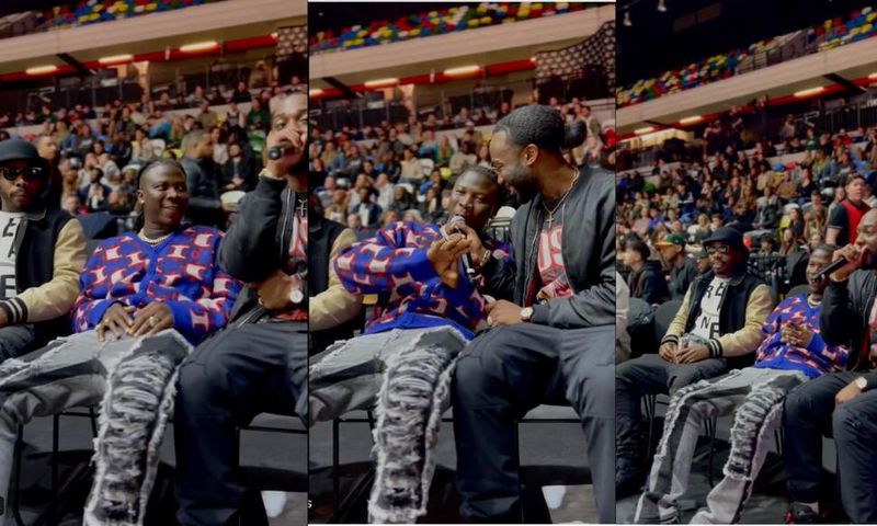 Stonebwoy spotted at the London Lions Vs Newcastle Eagles basketball game in the United Kingdom