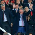 Former Manchester United manager Alex Ferguson returned to Old Trafford on Saturday for the first time since undergoing emergency brain surgery