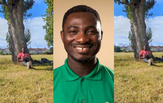 True to his word, Sesi was later seen working under a tree with his laptop