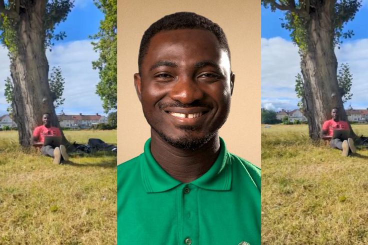 True to his word, Sesi was later seen working under a tree with his laptop