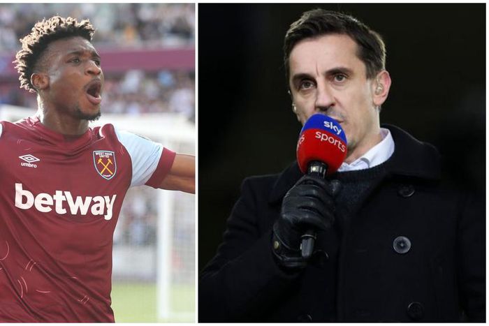 Gary Neville advises Kudus to be more mature, says he takes shots instead of passing